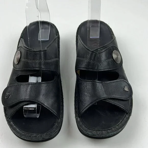 Finn Comfort Women's Black leather Sansibar Sandals Size 39 - Picture 2 of 12